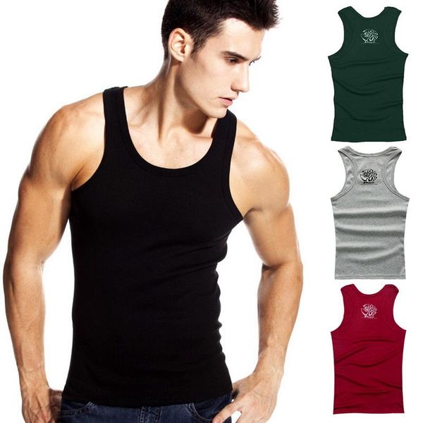 

men' tank brand gym clothing cotton singlets canotte bodybuilding stringer men fitness shirt muscle guys sleeveless vest tanktop, White;black