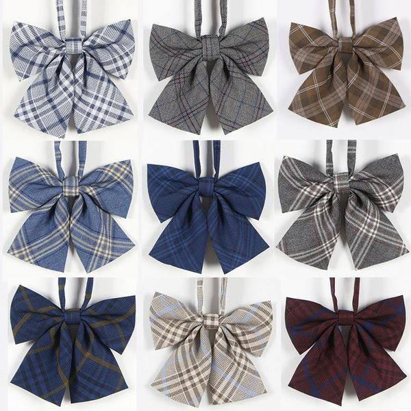 

clothing sets jk uniforms collar butterfly cravat school dresses for girl plaid bow tie lady anime sailor suit striped high student, White