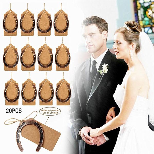 

party favor 20set creative diy wedding horseshoe pendant with blank kraft paper tags label baby shower souvenir supplies