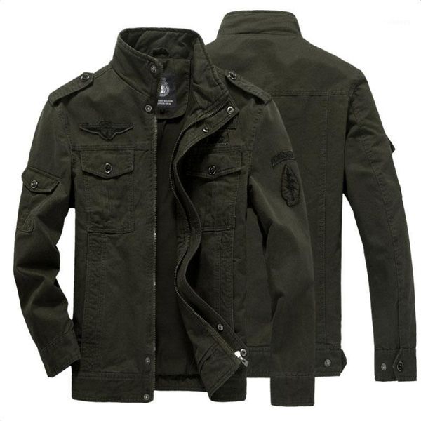 

men's jackets 2021 mens 100% cotton jacket windbreaker military army clothes outwear flight men brand clothing 6xl, Black;brown