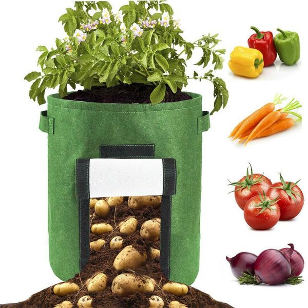 

10pcs/lot 4 7 10 gallon potato planting bag pot garden greenhouse vegetable planter growing bags non-woven seedling containers