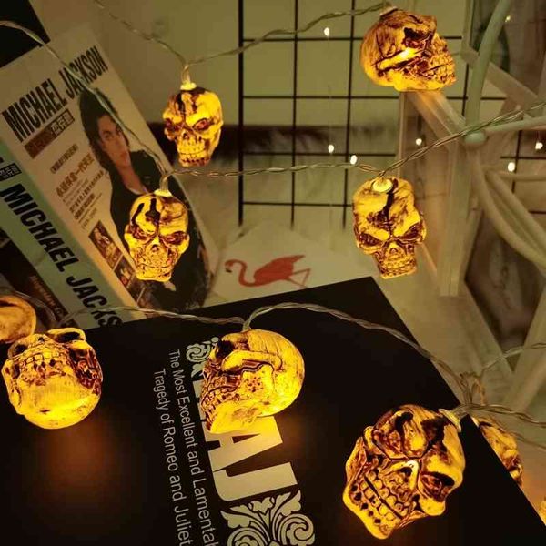 

new wansheng party led color horror atmosphere skull string lamp decoration