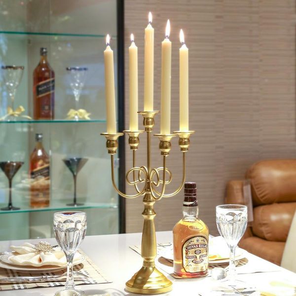 

candle holders european style light luxury holder retro metal decoration american dining table home