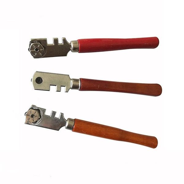 

machining multifunctional portable six-wheel glass cutter round handle high-strength roller mahogany flat cutting tool
