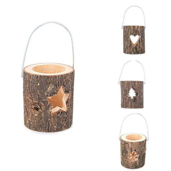 

andle holder light wood craft christmas round candlestick stand home party decor xmas gift decorations ideas