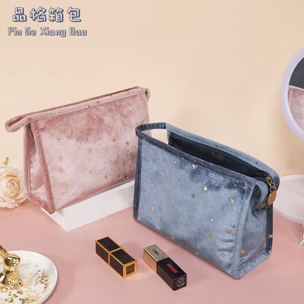 

cosmetic bags & cases 2021 velvet bronzing bag web celebrity flannelette cosmetics receive portable ins wind toiletry