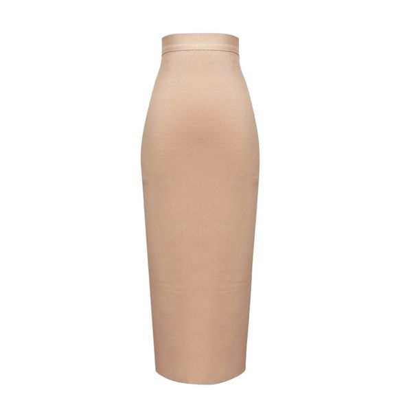 

13 colors new fashion women pink yellow bandage skirt elastic elegant pencil skirts 78cm 210309, Black
