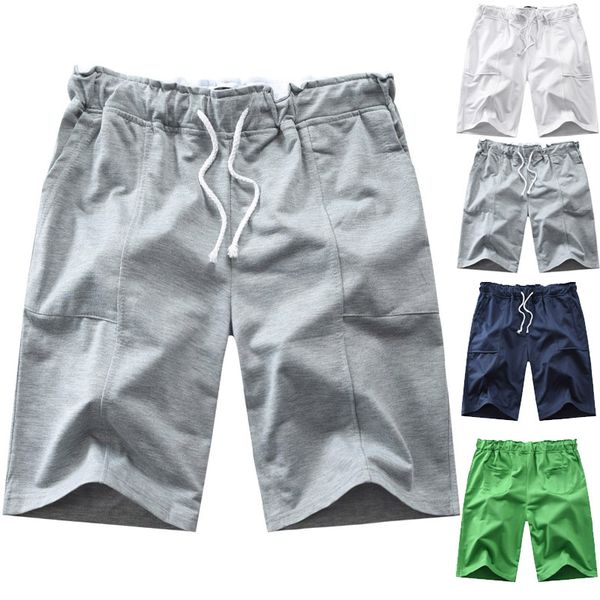 

men's shorts summer fashion trend casual string 4-color youth capris, White;black