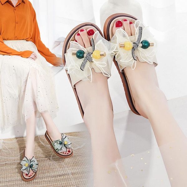 

slippers women 2021 summer fashion casual student muffin flower sandals, Black
