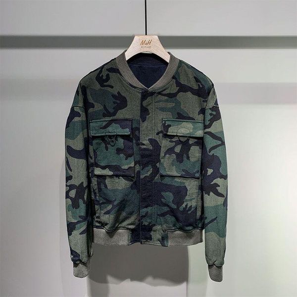 

men's jackets 2021 fashion camouflage short jacket for men handsome autumn korean trend outdoor casual baseball collar coat, Black;brown