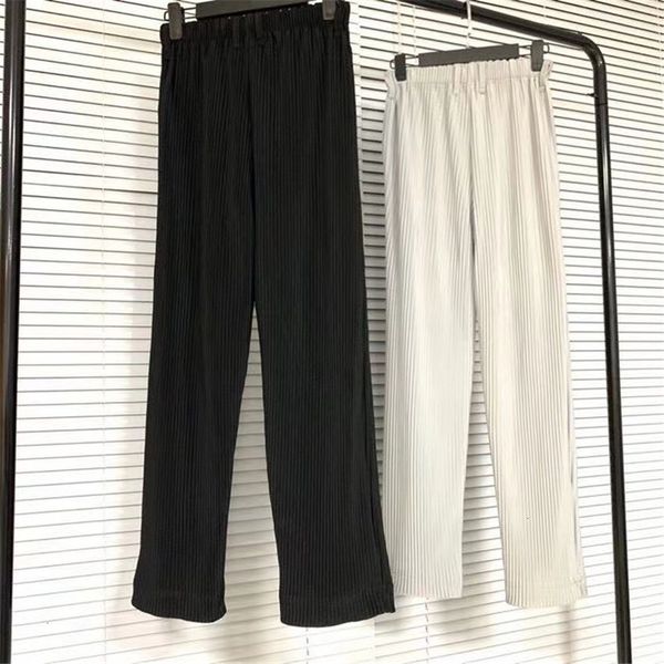 

men's pants black pleated sweatpants men women joggers drawstring homme plisse trousers sweat streetwear 0ps6