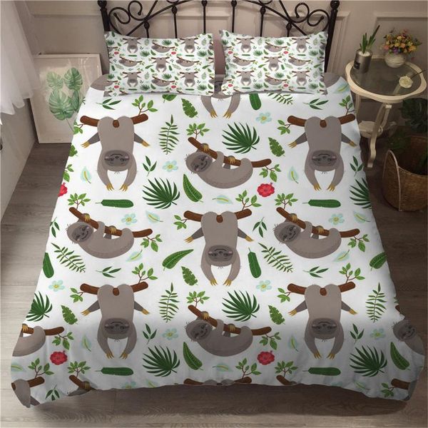 

bedding sets animal world 3d printed duvet cover set monkey sloth bed linens twin full  king size bedclothes home textile