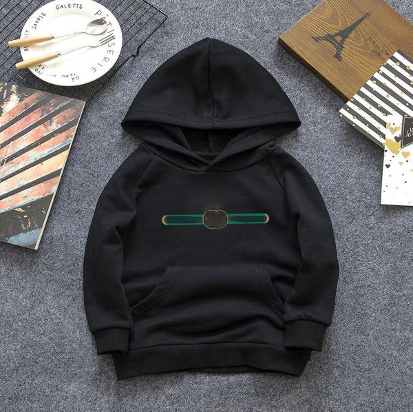 

Kids Hoodies Designer Baby Clothes Tops Sweatshirt Boys Girls Clothing Hooded Long Sleeve Spring and Autumn 2-8 Years, Black