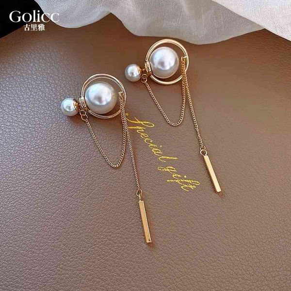 

s925 silver needle korean fashion pearl tassel earrings for women, Black