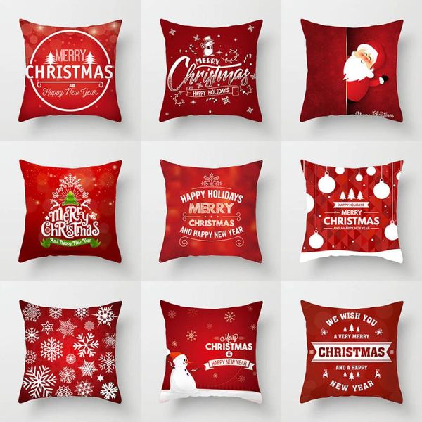 

pillow case ywzn merry christmas decorative pillowcases polyester throw cover santa claus elk pillowcase kussensloop