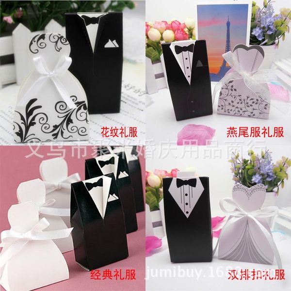 

gift wrap 50pcs wedding celebration supplies the bride and groom suit dress candy box boxes
