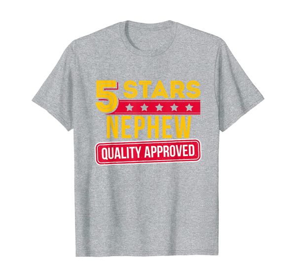 

5 stars nephew quality approved - funny family gift t-shirt, White;black
