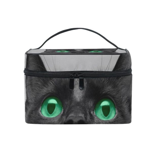 

cosmetic bags & cases fengju bag portable travel organizer hanging toiletry case storage tote for girls woman cat cute black cats