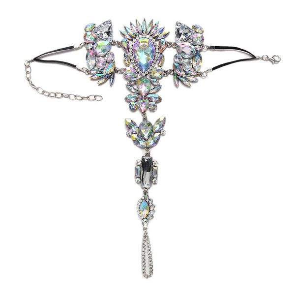 

anklets boho crystal anklet beach vacation female foot jewelry sandals leg chain ankle bracelet, Red;blue