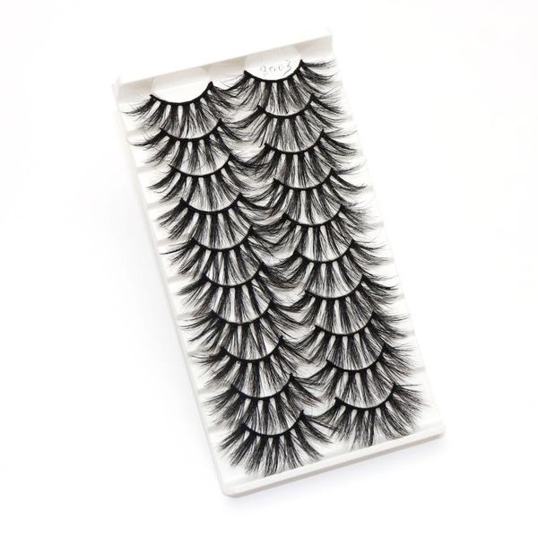 

false eyelashes 10 pairs 20~25mm mink thick dramatic wispies fluffy eyelash extension makeup volume handmade faux lashes