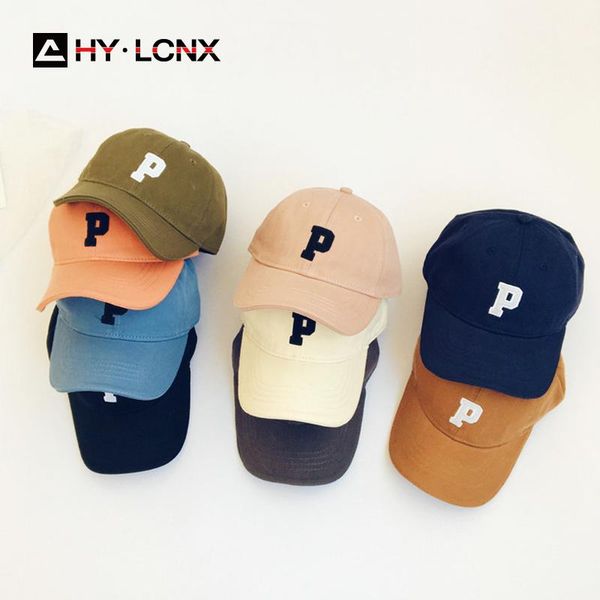 

caps & hats spring summer baby baseball cap casual children letter p embroidery cotton breathable kids boy girl outdoor sports sun, Yellow