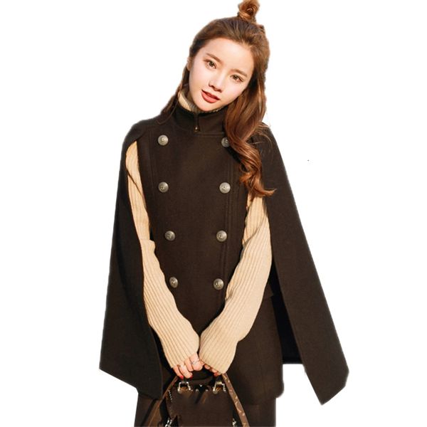 

women new winter coat double breasted mixtures of wool female slender long black cloth outerwear o278 n07l