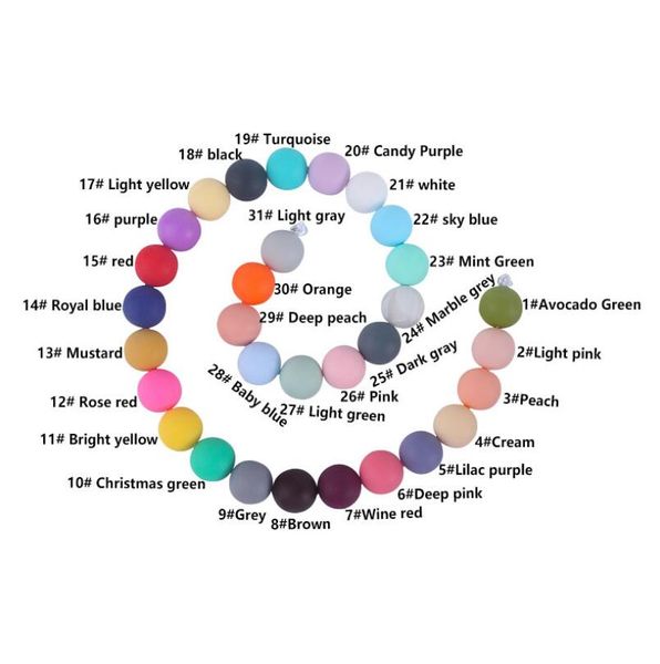 

silicone beads 15mm 100pc diy nursing accessories newborn gift diy jewelry nursing necklace accessories 2021 new