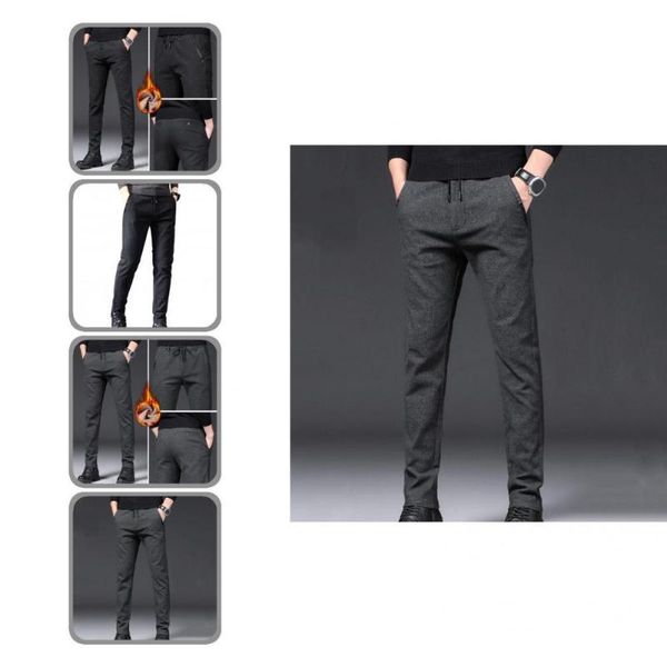 

men's pants fabulous elastic winter trousers spring anti-pilling straight, Black