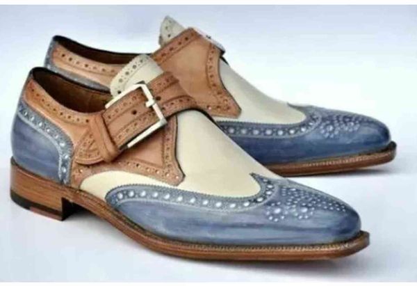Мужские Обувь для платьев Новая мода PU кожаная пряжка ремешка деловая обувь повседневная высокая качественная обувь для мужчин Zapatos de Hombre AG008 H1125
