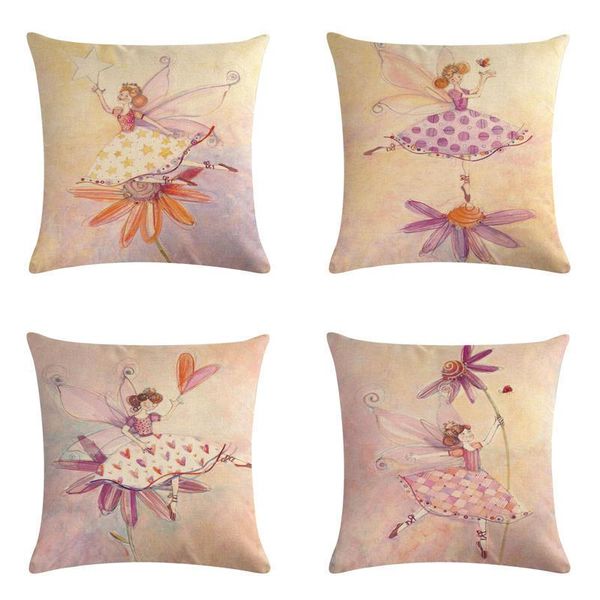 

cushion/decorative pillow fairy print cushion covers 45*45cm tulip design gifts home bedroom couch decoration pillowcase