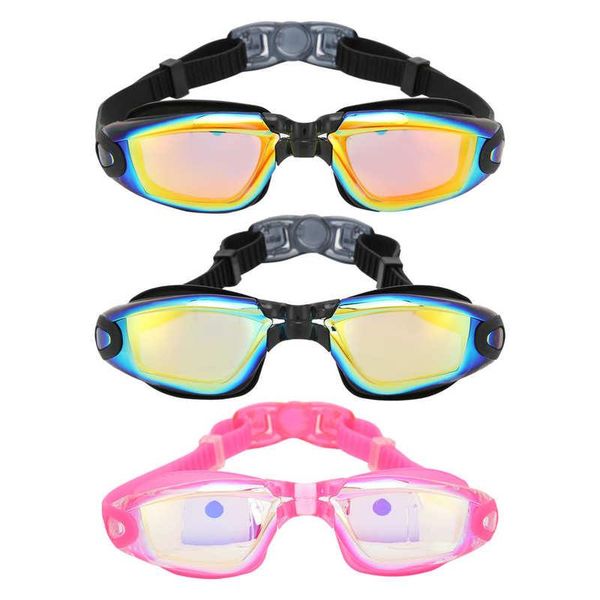 

men's swimwear swim goggles for men women swimming adults no leaking anti fog electroplating glasses