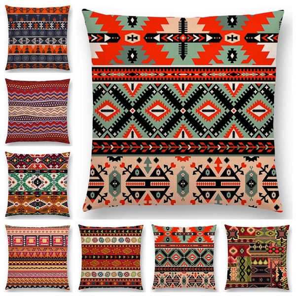 

bohemia cushion cover vintage pattern ethnic striped navajo arrow sofa throw pillow case