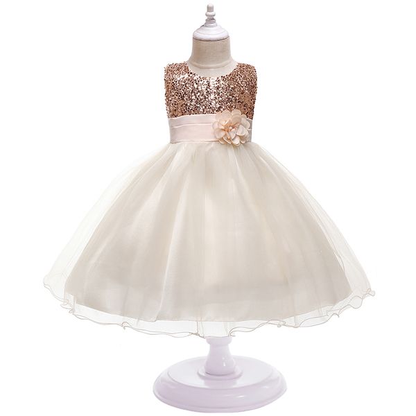 

girl clothing flower sequins dress for christmas halloween brithday party 3-10y kid princess tutu dresses child vestidos clothes 210303, Red;yellow