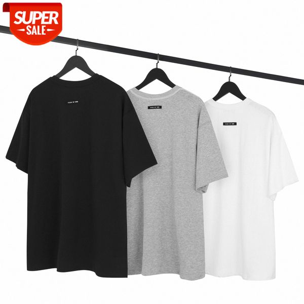 

spring and summer fog main line reflective colorful laser letters short sleeve batch #t45l, White;black