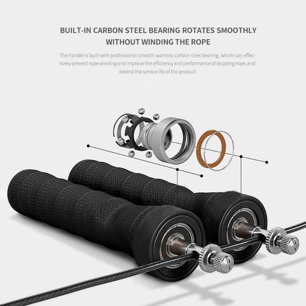 

3m practical convenient workout sports skipping rope multi-functional fitness steel weighted rapid speed jumping rope