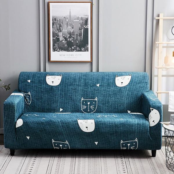 

chair covers blue water cube elastic sofa protector cover for living room slipcovers sectional l shape sofacover 1/2/3/4 seater