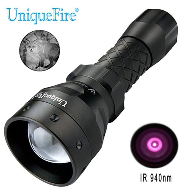 

flashlights torches uniquefire 1407 ir 940nm led infrared light 38mm convex lens adjustable focus torch tactical night vision lanterna