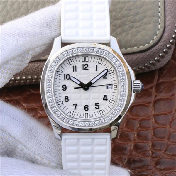 

aquanaut 5067 series 5067a-011 diamond watch womens watches 35.6mm swiss original quartz movement cal.e 23-250 s c stainless steel case and, Slivery;brown