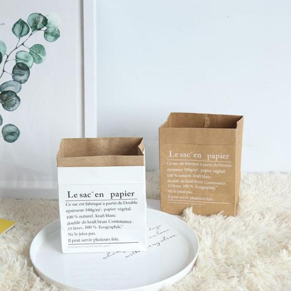 

gift wrap nordic style vase mini storage kraft paper bag home fruit flower wedding party xmas scene layout window display accessories