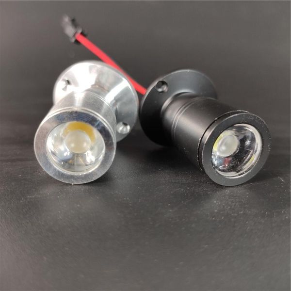 

5pcs/lot led spotlight mini spot lamp decoration indoor 1w dimmable 110v 220v down light black silvery cabinet