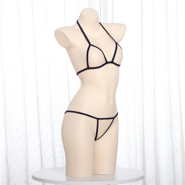 

micro bikini 2019 sling string lotion triangle hollow thong girl beach spa swimwear women swimsuit biquini bikinis monokini, Black