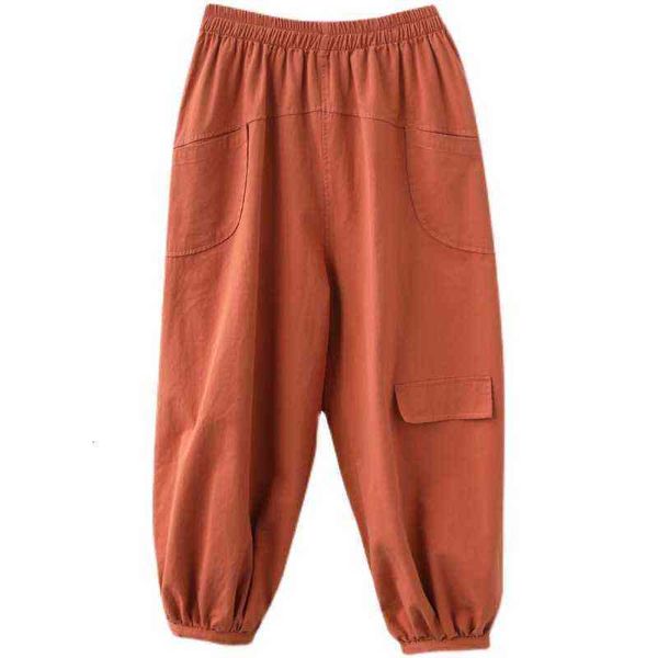 

literature and art large size work casual pants summer fat mm high waist show thin bunched knickerbockers loose versatile capris women, Black;white