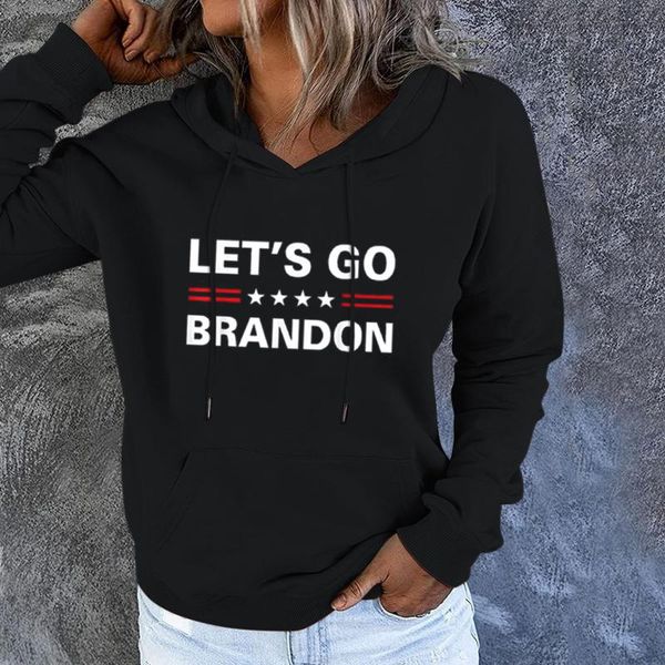 

men's hoodies & sweatshirts lets go brandon letter and star print hoodie autumn winter holiday men/women pure cotton fleece hooded swee, Black