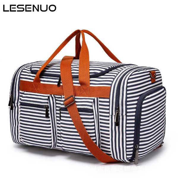 

duffel bags lesenuo large-capacity outdoor canvas travel bag women soft fashion casual men sports fitness handbag weekend