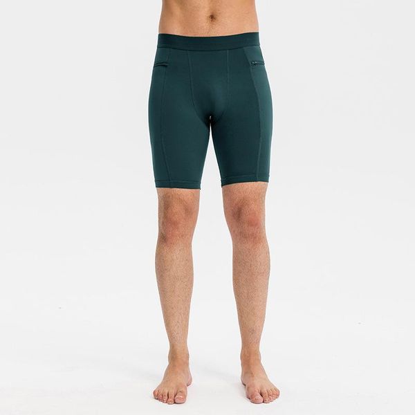 

running pants fashion bodybuilding tights men compression shorts gym underwear slim elastic sport training quick-drying bottoms, Black;blue