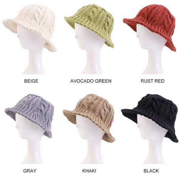 

autumn winter twist wool basin hat fisherman's visors european american popular leisure japanese retro caps, Blue;gray