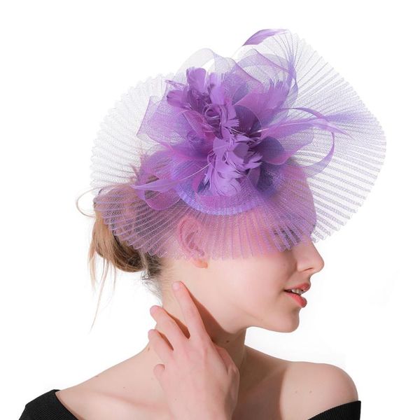 

hair accessories fashion feather fascinators hat headbands women elegant wedding derby hats ladies cocktail fedora femme xmf126