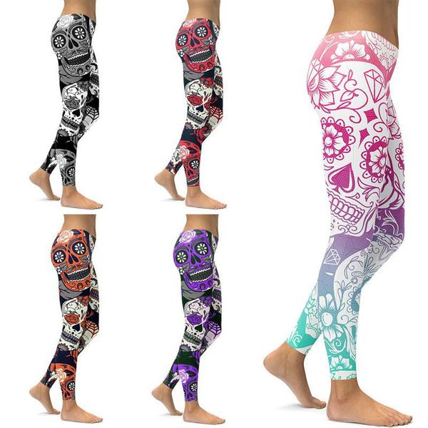 

yoga outfits 3d print leggings women unique fitness pants workout sports running push up gym wear elastic slim, White;red