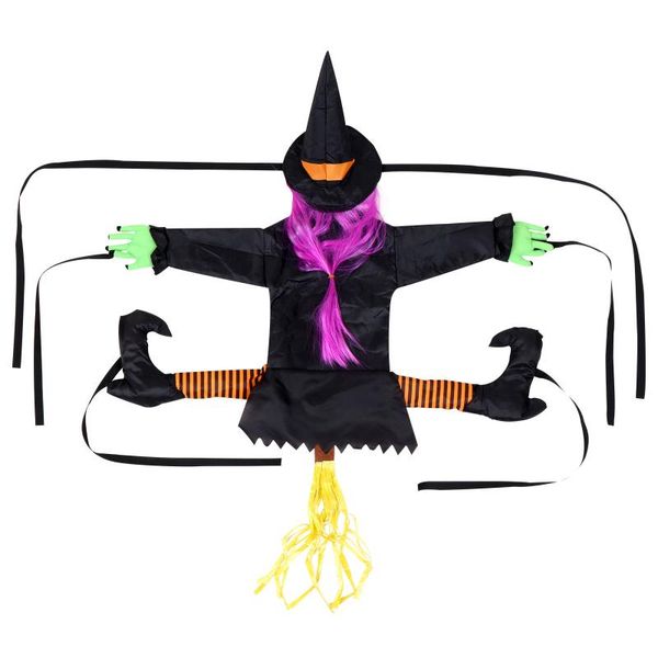 

party hats tree decorations crashing witch into holiday outdoor decoration