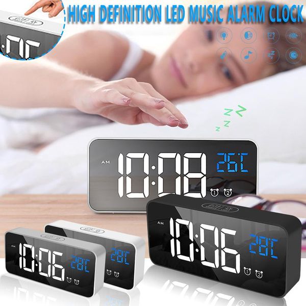 

wall clocks digital clock alarm led mirror large screen,usb charge forhomeoffice decor multifunctional